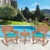 3pc Honey Rocker Wicker Chair Set With Turquoise Cushion