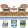 3pc Honey Rocker Wicker Chair Set With Hunter Green Cushion