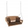 Honey Resin Wicker Porch Swing with Brown Cushion