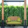 Honey Resin Wicker Porch Swing with Sage Green Cushion