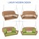 Honey Resin Wicker Porch Swing with Sage Green Cushion
