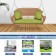Honey Resin Wicker Porch Swing with Sage Green Cushion