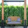 Honey Resin Wicker Porch Swing with Steel Blue Cushion