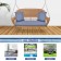 Honey Resin Wicker Porch Swing with Steel Blue Cushion