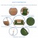 Honey Resin Wicker Porch Swing with Hunter Green Cushion