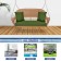 Honey Resin Wicker Porch Swing with Hunter Green Cushion