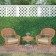 Honey Wicker Chair And End Table Set With Tan Chair Cushion