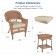 Honey Wicker Chair And End Table Set With Tan Chair Cushion