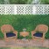 Honey Wicker Chair And End Table Set With Midnight Blue Chair Cushion