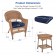 Honey Wicker Chair And End Table Set With Midnight Blue Chair Cushion