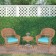Honey Wicker Chair And End Table Set With Sky Blue Chair Cushion