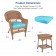 Honey Wicker Chair And End Table Set With Sky Blue Chair Cushion