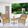 Honey Wicker Chair And End Table Set With Sage Green Chair Cushion