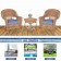 Honey Wicker Chair And End Table Set With Steel Blue Chair Cushion
