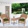 Honey Wicker Chair And End Table Set With Hunter Green Chair Cushion