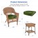 Honey Wicker Chair And End Table Set With Hunter Green Chair Cushion