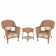 Honey Wicker Chair And End Table Set Without Cushion
