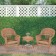 Honey Wicker Chair And End Table Set Without Cushion