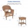 Honey Wicker Chair And End Table Set Without Cushion