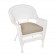 White Wicker Chair With Tan Cushion