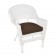 White Wicker Chair With Brown Cushion