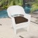 White Wicker Chair With Brown Cushion
