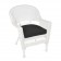 White Wicker Chair With Black Cushion