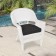 White Wicker Chair With Black Cushion
