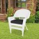 White Wicker Chair With Black Cushion