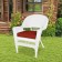 White Wicker Chair With Brick Red Cushion