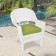 White Wicker Chair With Sage Green Cushion