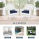 White Wicker Chair With Midnight Blue Cushion - Set of 2