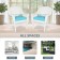 White Wicker Chair With Sky Blue Cushion - Set of 2
