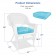White Wicker Chair With Sky Blue Cushion - Set of 2