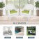 White Wicker Chair With Sage Green Cushion - Set of 2
