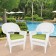 White Wicker Chair With Sage Green Cushion - Set of 2