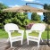 White Wicker Chair With Sage Green Cushion - Set of 2