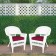 White Wicker Chair With Red Cushion - Set of 2