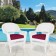 White Wicker Chair With Red Cushion - Set of 2