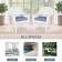 White Wicker Chair With Steel Blue Cushion - Set of 2