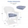 White Wicker Chair With Steel Blue Cushion - Set of 2