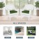 White Wicker Chair With Hunter Green Cushion - Set of 2
