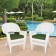 White Wicker Chair With Hunter Green Cushion - Set of 2