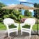 White Wicker Chair With Hunter Green Cushion - Set of 2