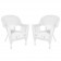White Wicker Chair Without Cushion - Set of 2