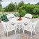 5pc White Wicker Dining Set - Ivory Cushions