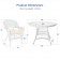 5pc White Wicker Dining Set - Ivory Cushions