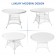 5pc White Wicker Dining Set - Ivory Cushions