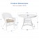 5pc White Wicker Dining Set - Tan Cushions