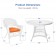 5pc White Wicker Dining Set - Orange Cushions